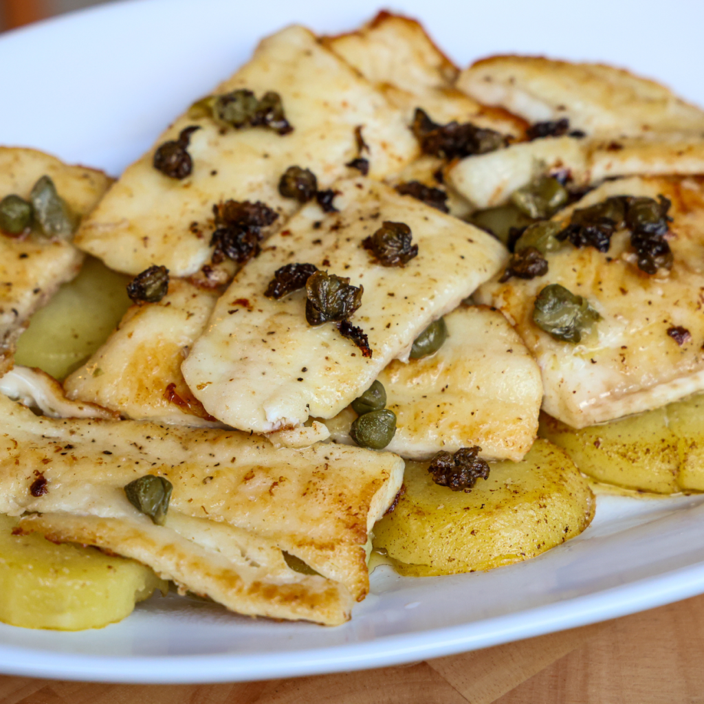 Linguado à Belle Meunière com Batatas Sauté